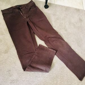 Theory Dark brown Haydin twill cotton pants jeans